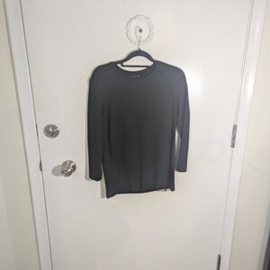 COS Black Short Sleeve Top with Mesh hem/side panel details | Size XS